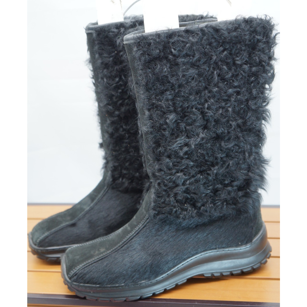 Winna Winter Boots Black Fur Sherpa Lined Snow boots Made in Italy Women Size 41